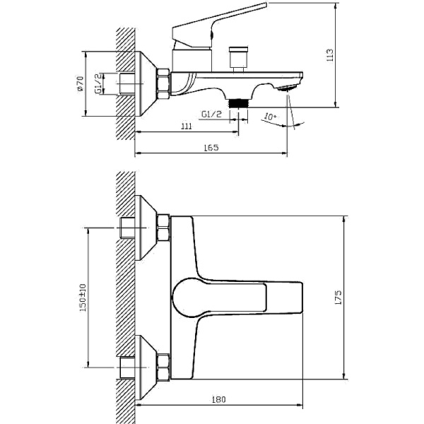 Смеситель для ванны ESKO SAINT-PETERSBURG SPb 54