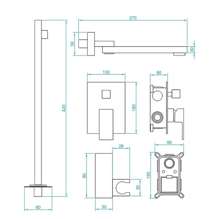 Душевой комплект с изливом RGW Shower Panels SP-56G 51140856-06