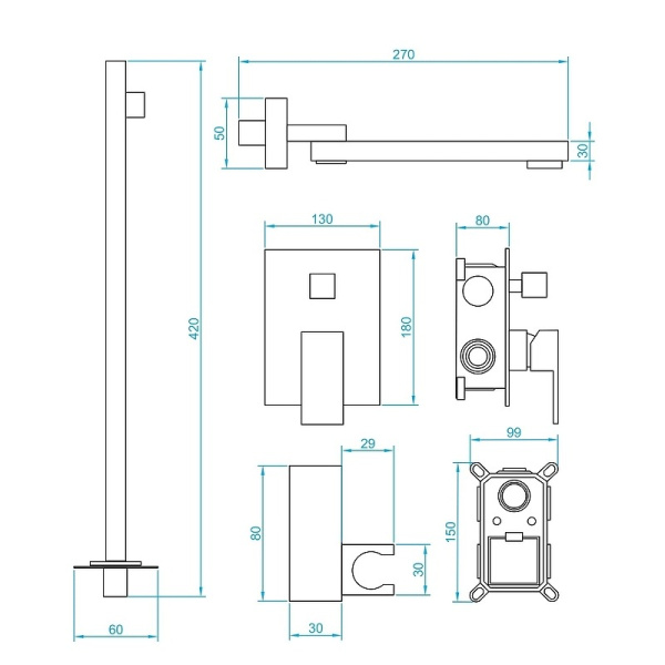 Душевой комплект с изливом RGW Shower Panels SP-56 51140856-04 Душевой комплект с изливом RGW Shower Panels SP-56 51140856-04