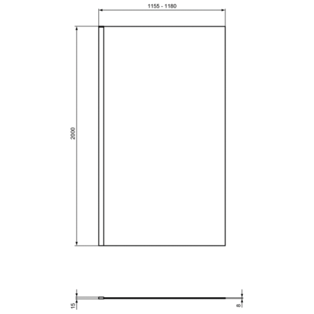 Реверсивная фиксированная панель 120 см Ideal Standard I.Life WetRoom, T4873EO