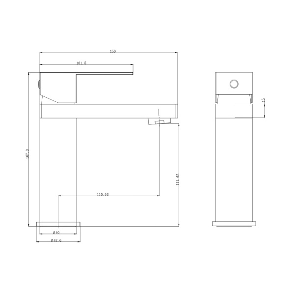 Смеситель для раковины WONZON & WOGHAND, темный графит WW-A40982-BGG Смеситель для раковины WONZON & WOGHAND, темный графит WW-A40982-BGG