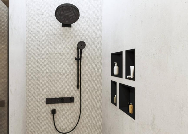 Термостат для душа на 2 потребителя Hansgrohe RainSelect 15380670 черный матовый