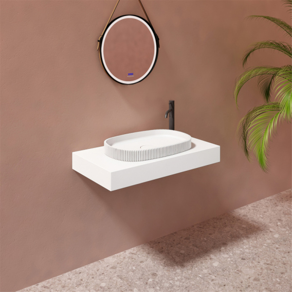 Раковина накладная ABBER Stein AS2601 белая матовая