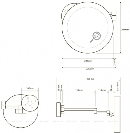 Косметическое зеркало с подсветкой Bemeta 116101772
