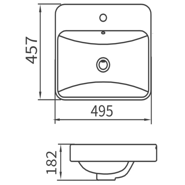 Раковина накладная ARROW AP4113SX, белый
