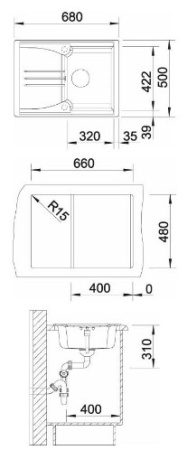 Комплект Blanco ENOS 40 S SILGRANIT + DARAS 513796D1