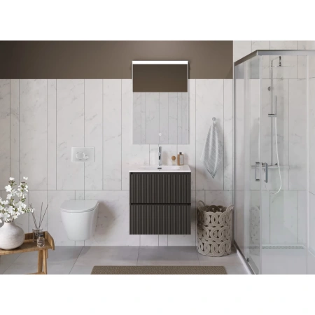 Тумба под раковину 60 BelBagno Uno UNO-600-2C-SO-GSO темно-серый матовый, без раковины