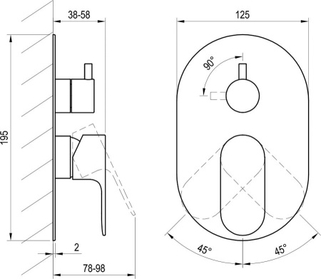 Смеситель для душа Ravak Eleganta 065.00CR.O2 X070221 хром