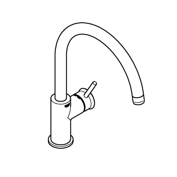 Смеситель однорычажный для кухни GROHE BauClassic 31234 001 (31234001) хром