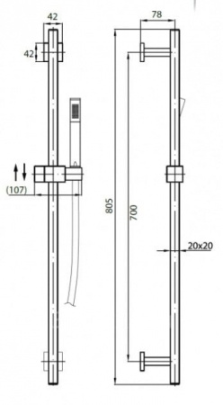Смеситель для ванны Cezares Quattro QUATTRO-C-VDP-01