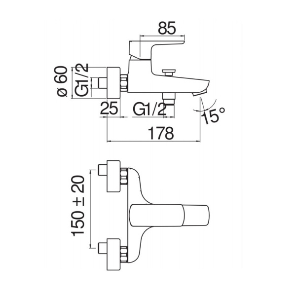 Смеситель для ванны Nobili Acquaviva VV103110/1WM