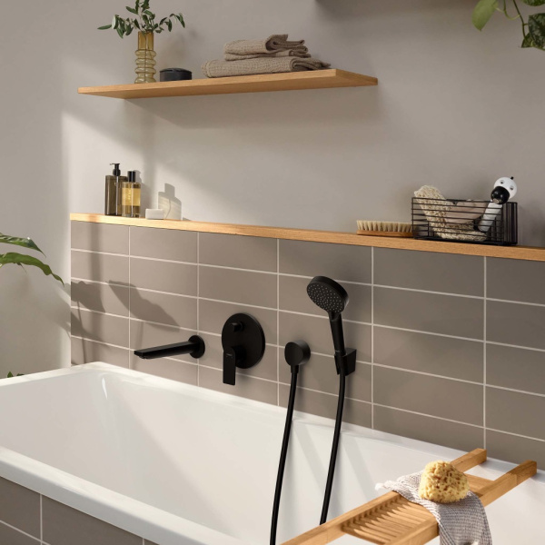 Излив для ванны Hansgrohe Rebris E 72431670 черный матовый
