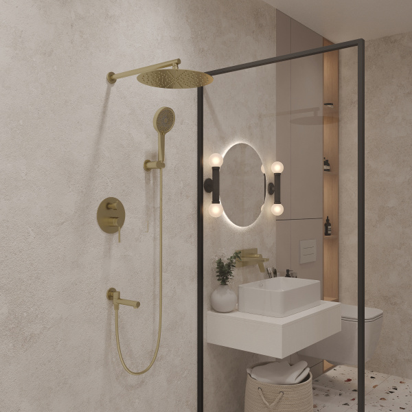 Душевой комплект с внутренней частью Y OL-939017-BG, золото матовое