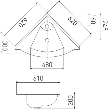 Раковина Aquaton Сергей 62 белая 1A700131SR010