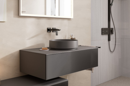 Смеситель для раковины встраиваемый Hansgrohe Metropol 32526340 шлифованный черный хром