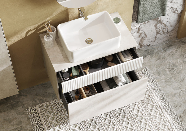 Тумба с раковиной Aquaton Марбл 80 слэйт 1A2762K1MH4C0