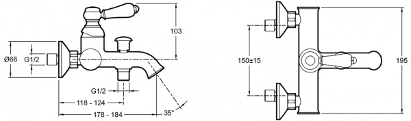 Смеситель для ванны Jacob Delafon Louise E24363-CP
