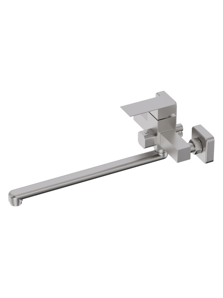 Смеситель для ванны однорычажный универсальный с душевым набором никель Agger Zest A0722233 матовый