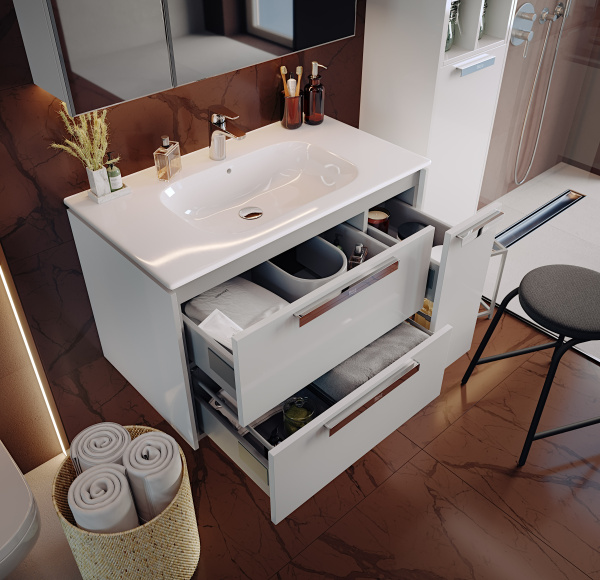 Тумба под раковину Roca Lago 80 белый глянец 857296806