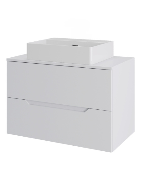 Тумба с раковиной подвесная 70 см, Orange Line Li-70TuwMDF+B04-500W белый