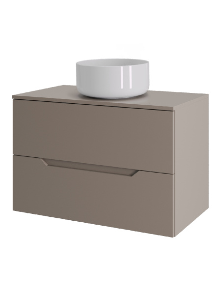 Тумба с раковиной подвесная 70 см, Orange Line Li-70TuLMDF+B07-345W латте/белый