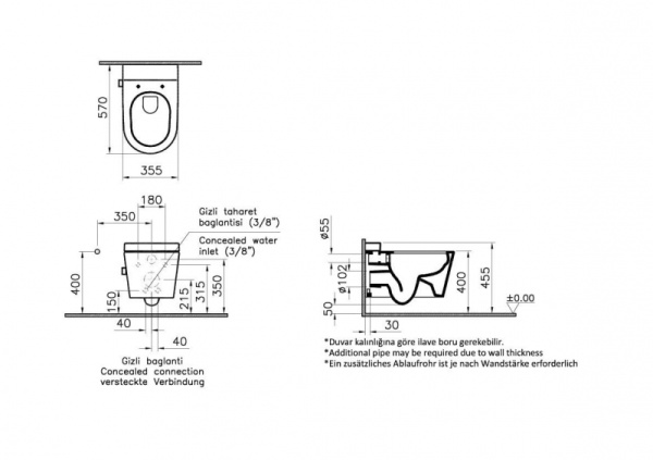 Напольный унитаз Vitra Sento 5985B003-0075