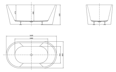 Акриловая ванна (160x80) BelBagno BB202-1600-800