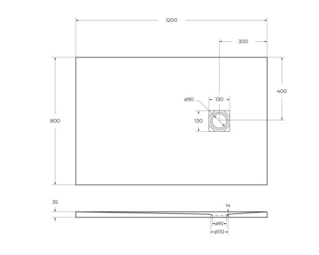 Поддон из искусственного мрамора белый BelBagno TRAY-MR-UNO-AH-120/80-35-W-CR