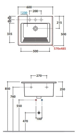 Раковина подвесная Globo Forty3 FO063.BI*1