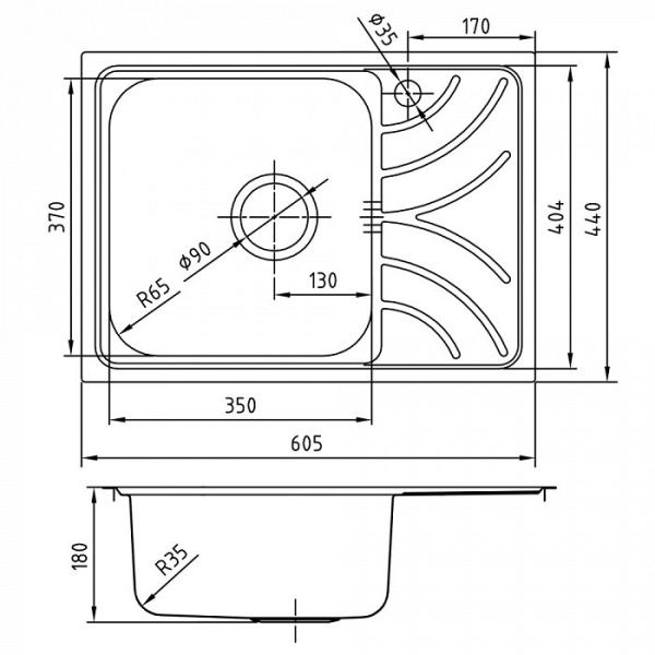 Кухонная мойка, нержавеющая сталь iddis Arro ARR60SLi77, сталь 
