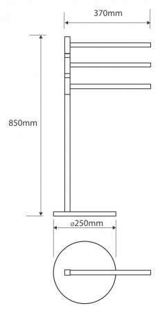 Стойка с тройным поворотным держателем для полотенец Bemeta Omega 104836032