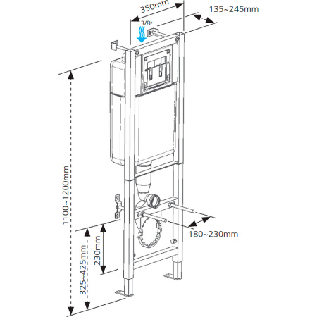 Инсталляция для унитаза Cersanit BLACK для унитаза с кнопкой LEON S-IN-BLACK-Cg-w