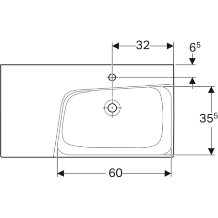 Раковина Geberit Xeno2 с полкой 90x48 500.535.01.1