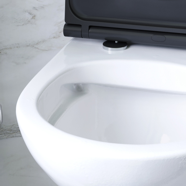 Подвесной унитаз безободковый с сиденьем микролифт Am.Pm Gem C901700SCmb