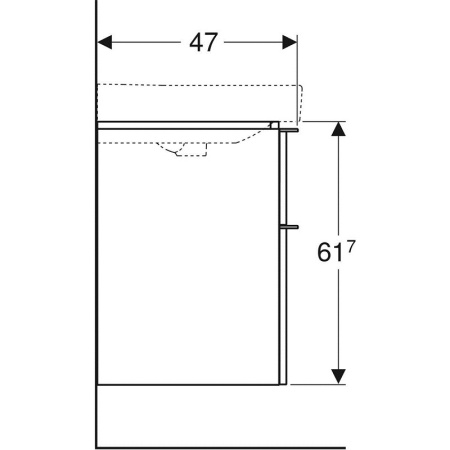 Тумба с раковиной Geberit Smyle Square 500.251.01.1+ 500.354.JK.