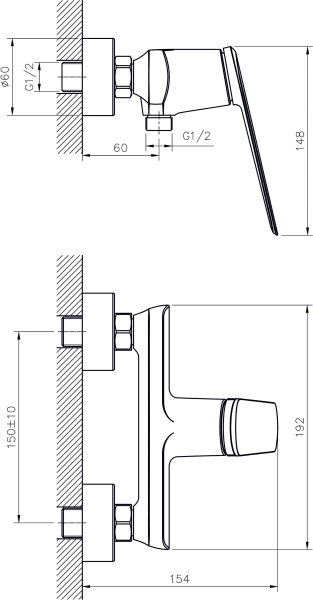 Смеситель для душа RUSH Bering BE5535-63