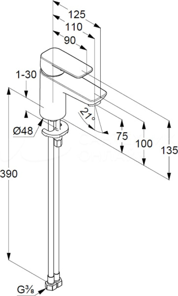 Смеситель для раковины Kludi Pure&Style 400280575 Смеситель для раковины Kludi Pure&Style 400280575