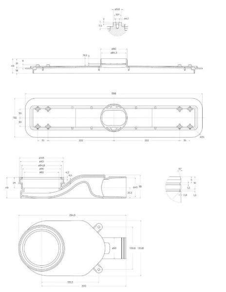 Душевой лоток BelBagno Luce BB-LD-LUCE-60-NERO
