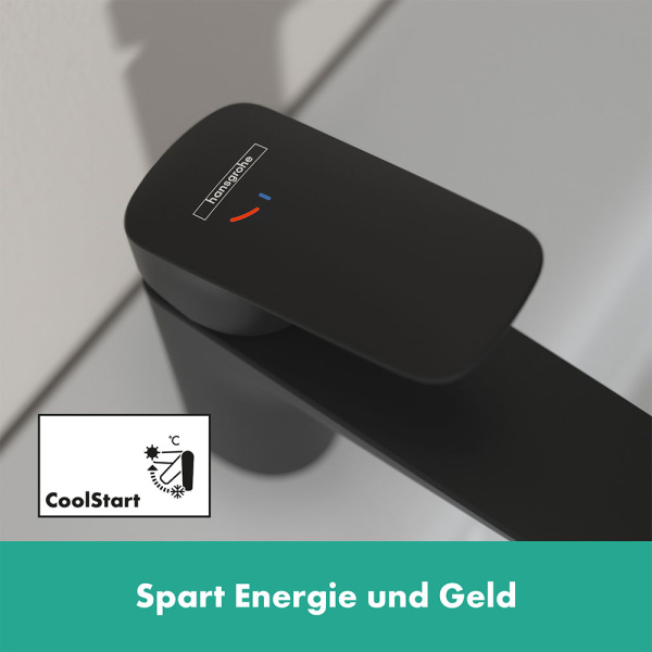 Смеситель для раковины без донного клапана Hansgrohe Logis CoolStart 71073670 черный матовый