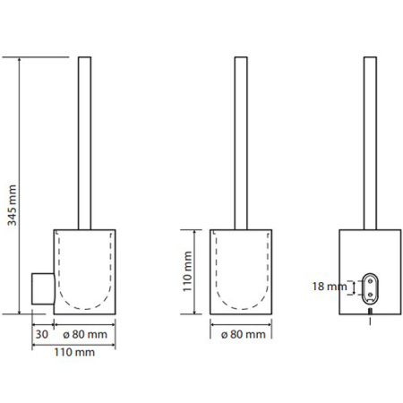 Туалетный ершик подвесной Bemeta Organic 157113061