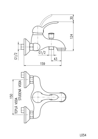 Смеситель для ванны Rav Slezak Labe L054.5SM