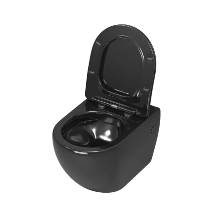 Унитаз подвесной безободковый Grossman Color GR-4411blackS с сиденьем микролифт