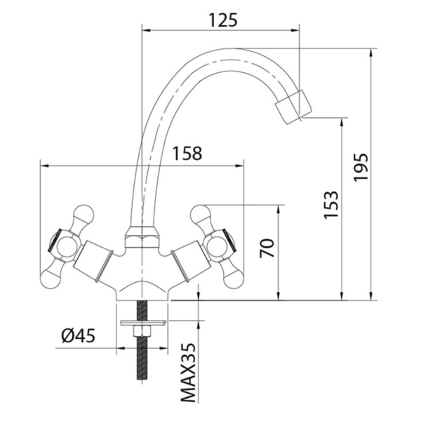 Смеситель для умывальника Milardo Duplex (DUPSB00M01)