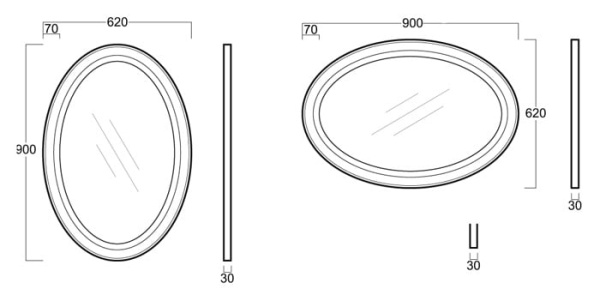 Зеркало Simas Lante LAS1 tortora