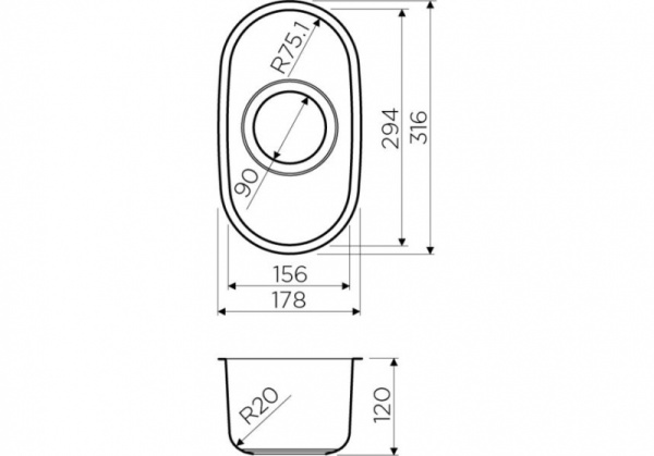 Мойка для кухни Omoikiri Omi 16-U-GM 4993483