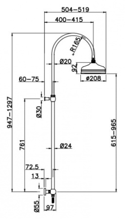 Душевая стойка Gattoni PD 4290/PDC0cr