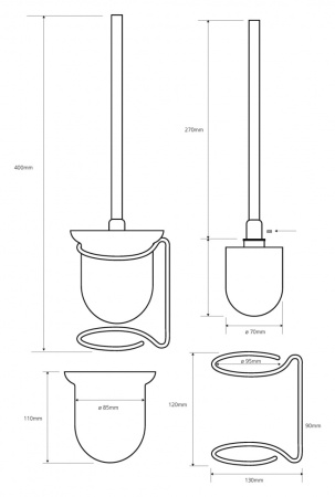 Ёршик, напольный (стекло), черная щётка Bemeta Omega 104113107