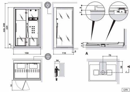 Душевая кабина Jacuzzi Frame 9448-272A