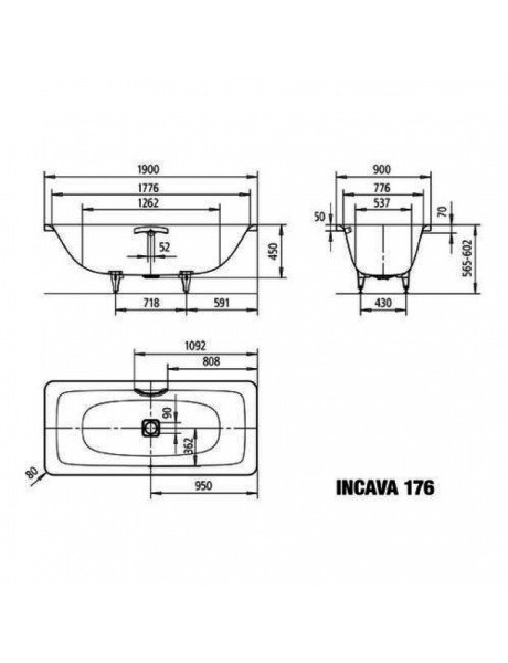 Ванна стальная (190x90) Kaldewei INCAVA 217600010001