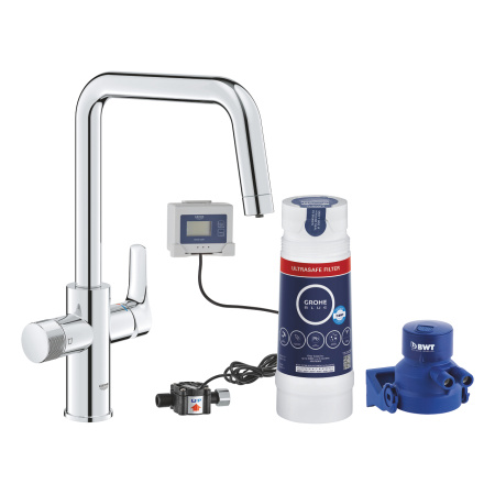 Стартовый комплект с фильтром Ultrasafe GROHE Blue Pure Start 30594000, хром